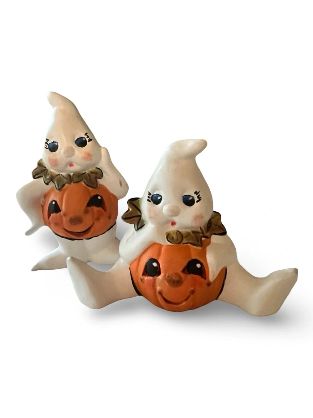 Vintage Pumpkin Belly Ghost Figurines Halloween Decor